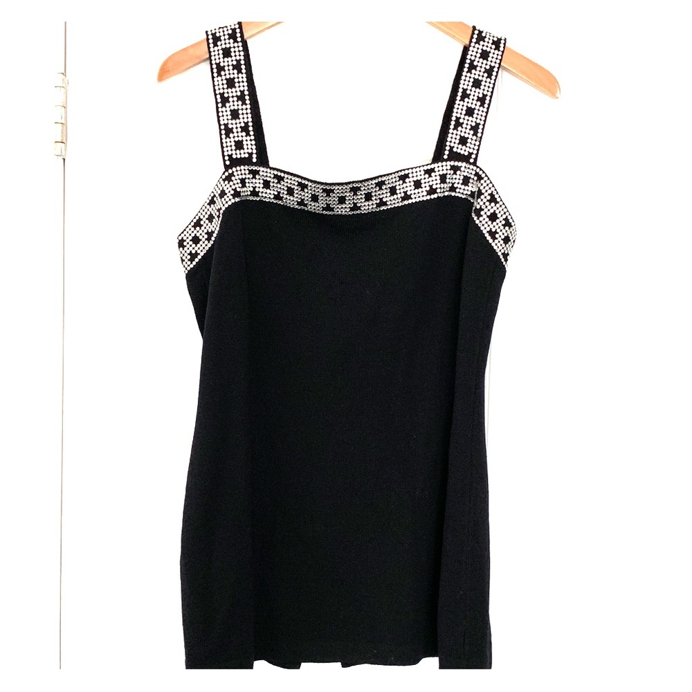 St. John black knit/crystal tunic- LAST CALL!